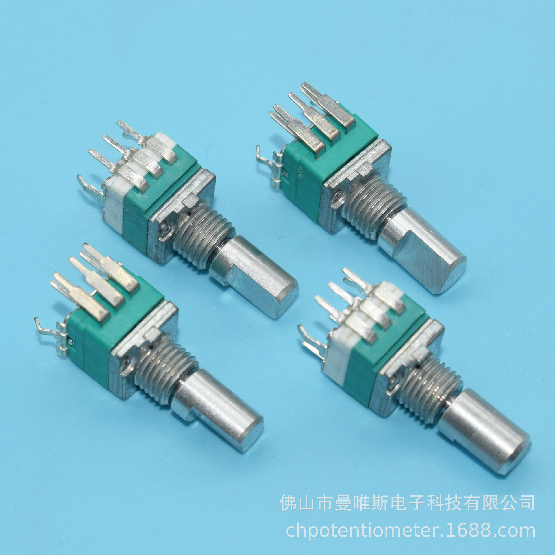 工厂直供带开关电位器B100K点动按压开关电位器 插件09回转型调光