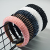 Woven sponge headband handmade with beads, hair accessory for face washing, European style, Korean style, simple and elegant design