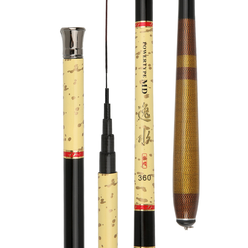 Caña de pescar corta de carbono, caña de mano de 3.6, 4.5, 5.4, 6.3, 7.2 metros, ligera y rígida, equipo de pesca, caña ligera y rígida.