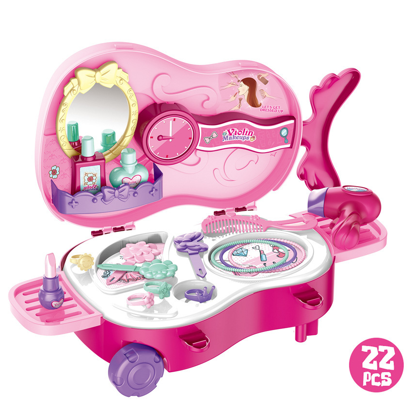La simulación transfronteriza de los niños vestirse cosméticos herramientas de arcilla de colores traje médico jugar casa piano portátil Carro de juguete
