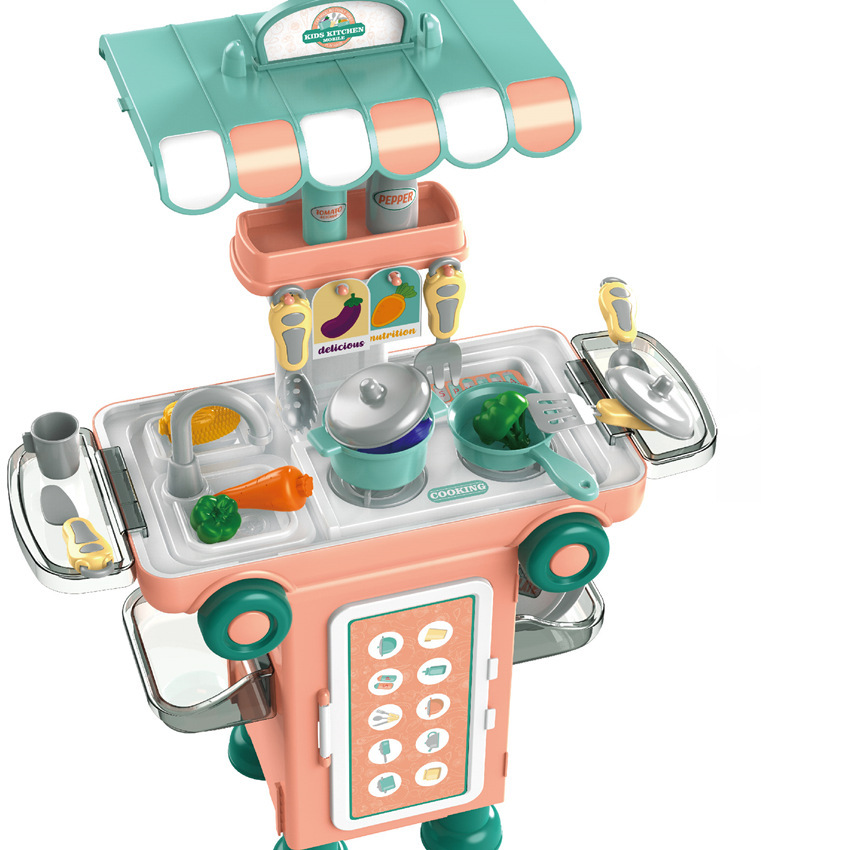 Transfronterizo de simulación infantil cocina vajilla maquillaje herramientas traje supermercado doctor Play House estacionamiento autobús Juguetes