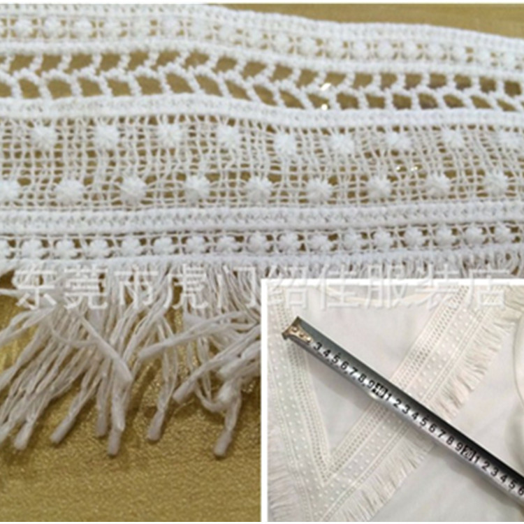 配饰花边发夹流苏辅料 小香花边带流苏 辅料 特种镂空花边带
