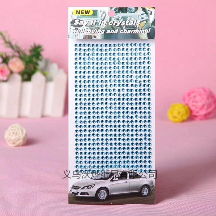 Acrylic Gem Stickers for Mobile Phones, 6 mm Color Rhinestones, 10×23 cm Sheet, Bulk