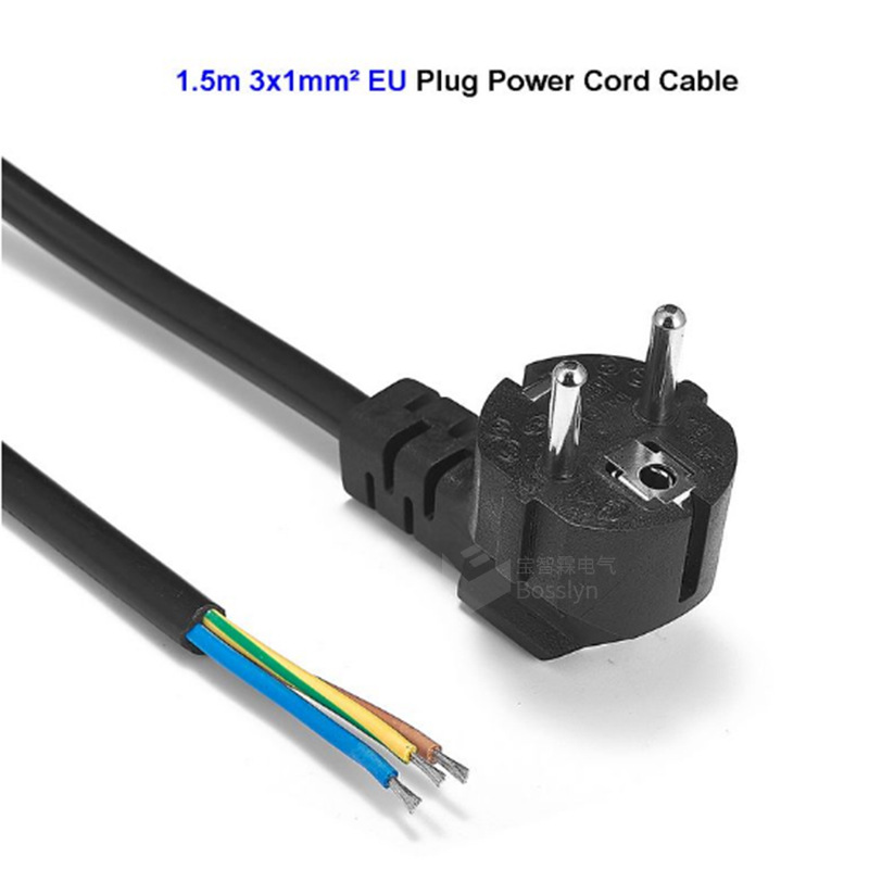 1.5米欧规欧标欧式裸线尾电源线 可焊接电脑打印机扫描仪电源线