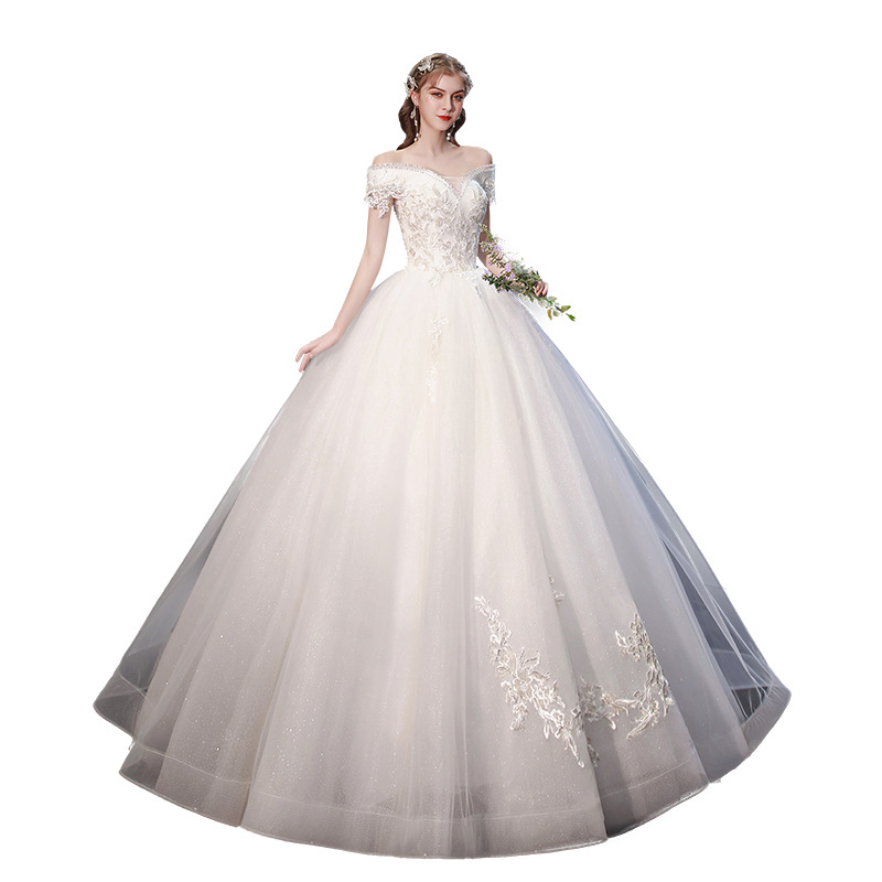 ChicShe ChicShe ChicShe ChicShe 2025 New Off-Shoulder Princess Dreamy Bridal Gown Wedding Plus Size Luxurious Fairy Starry Sky White_voghion.com