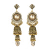 Fashionable retro long earrings, small bell, micro incrustation, Thailand, with gem