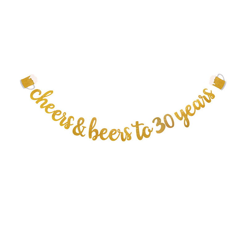 Fiesta de cumpleaños Cheers & Beeis a 0123456789 años papel tire bandera brillo tire flor