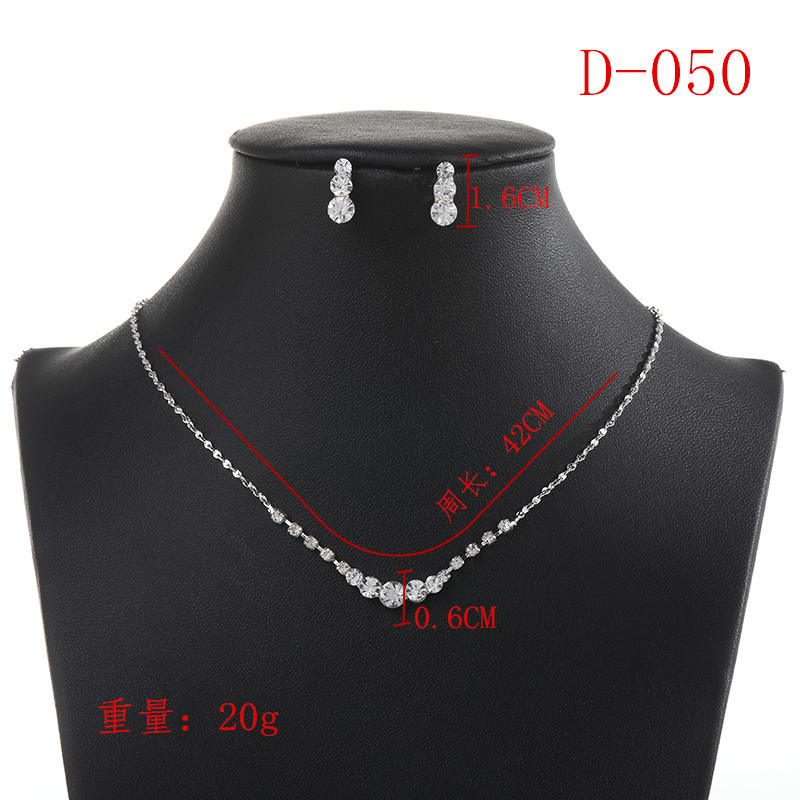 Traje de diamantes de imitación pendientes COLLAR COLGANTE de cadena de cobre collar femenino ins simple Internet celebridad collar de cadena de clavícula joyería de moda