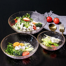 玻璃碗批发家用沙拉碗金边餐具透明水果碗甜品碗麦片早餐碗泡面碗