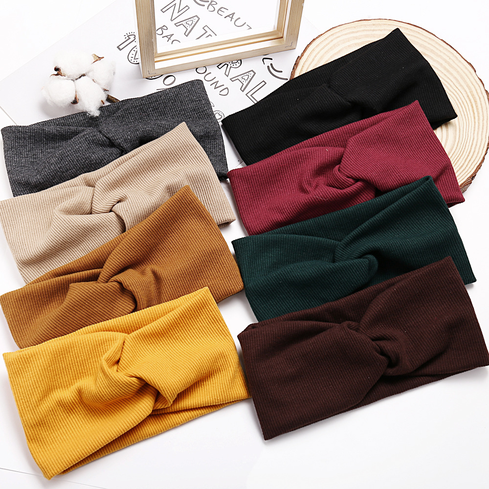 6229 simple de punto cruz banda de pelo yoga deportes hombres y mujeres moda sudor-absorbente pañuelo ins mismo estilo lavado de cara accesorios para el cabello