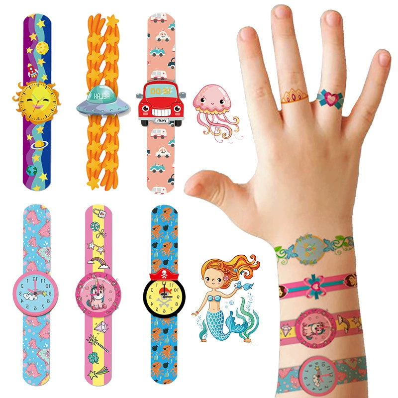 Cartoon disposable tattoo stickers, fresh waterproof hand stickers, watch, wholesale