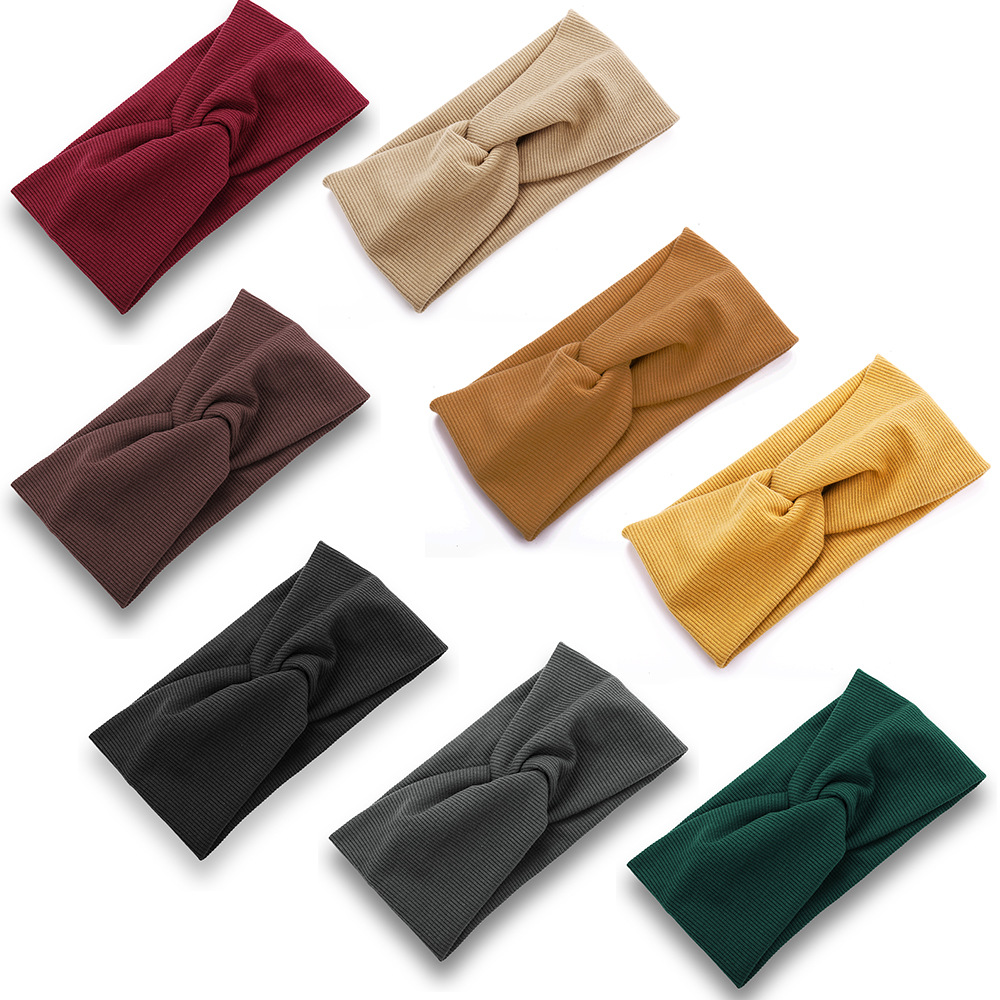 6229 simple de punto cruz banda de pelo yoga deportes hombres y mujeres moda sudor-absorbente pañuelo ins mismo estilo lavado de cara accesorios para el cabello