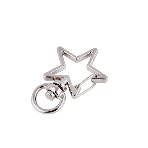 Electroplated color five-pointed star keychain zinc alloy keychain doll pendant accessories colorful