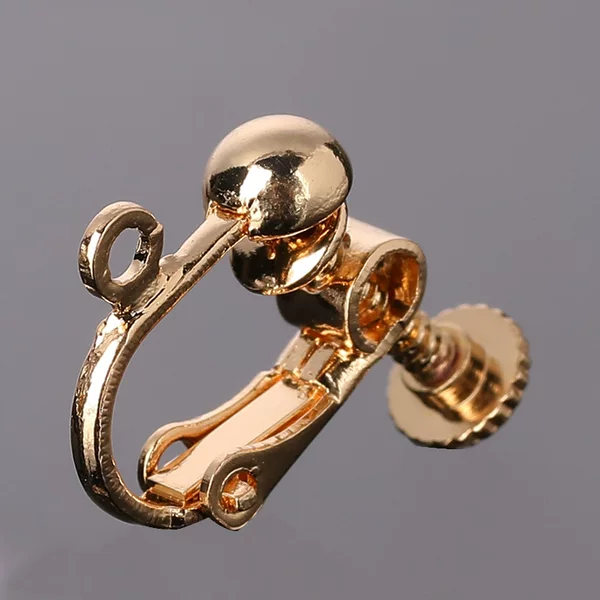 With ball screw ear clip converter pure copper rotating ear hole painless non-slip anti-drop children's earrings ear clip accessories