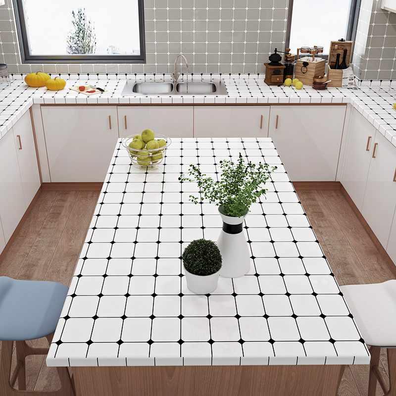 80cm Wide Kitchen Waterproof and Oil-Proof Sticker Stove Countertop Table Kitchen Cabinet Furniture Protective Film Bathroom Renovation Wallpaper