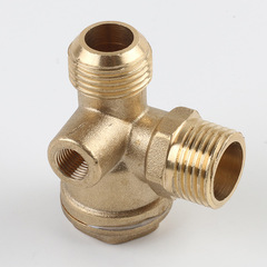 Small oil-free silent air compressor component pure copper check valve one-way valve three-way 10*19*20mm
