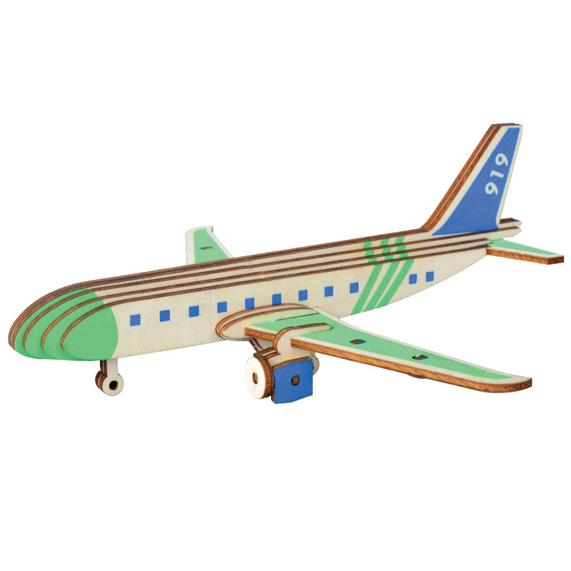 C919 Airliner Stall 3D Wooden Stereo Puzzle Children's Educational DIY Handmade Toys Aircraft Building Blocks Model