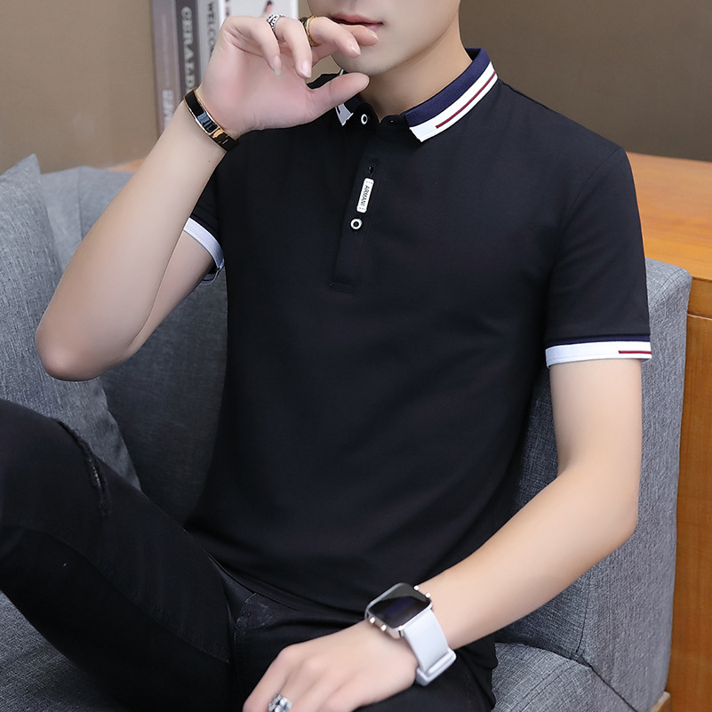 Camiseta de verano para hombre 2023 nueva camisa de polo casual de manga corta de algodón de solapa delgada Superior de Negocios para hombre
