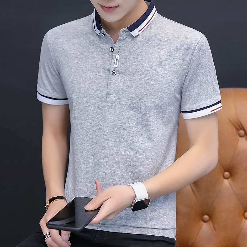 Camiseta de verano para hombre 2023 nueva camisa de polo casual de manga corta de algodón de solapa delgada Superior de Negocios para hombre