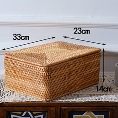 Factory direct sales pure handmade Vietnamese autumn rattan woven clothes coffee table snacks toys sundry organization home storage basket