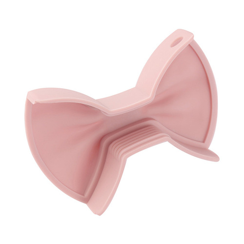 Bow silicone heat insulation clip, silicone heat insulation pot clip, creative kitchen practical gadget, 2pcs package