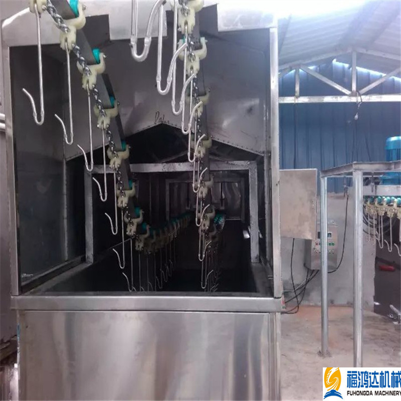 电加热扒鸡油炸流水线 悬挂式炸鸡设备 全自动烧鸡油炸机