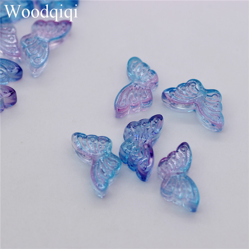 8X15 New Small Butterfly Glass Beads Accessories DIY Handmade Materials Hairpins Earrings Jewelry Accessories Wholesale