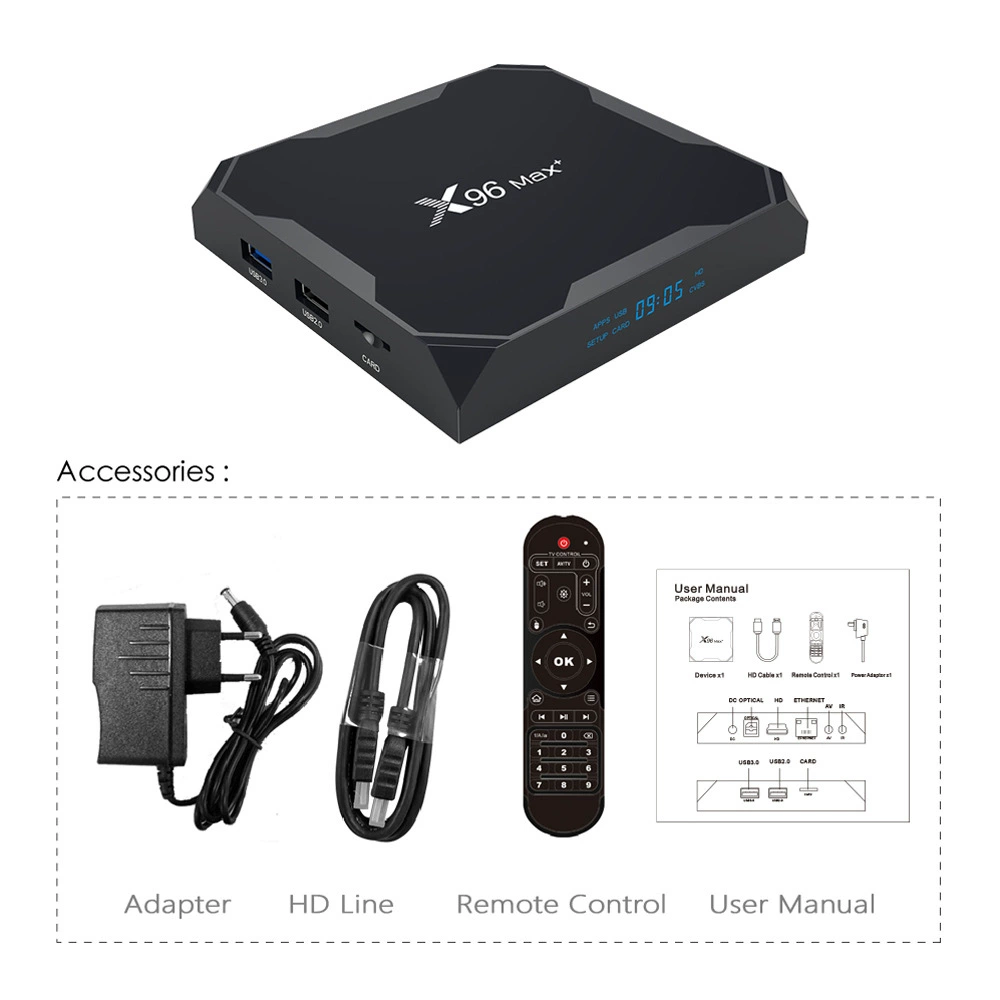 Cross -border dedicated to X96MAX+Smart Network Skytop box 8KS905X3 Android 9,0 Gigabit dual -frequency WiFi+BT