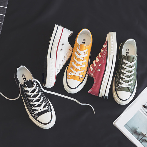 Versatile new style white canvas shoes for women  spring and summer students Korean version ulzzang sneakers Hong Kong style Ruian shoes