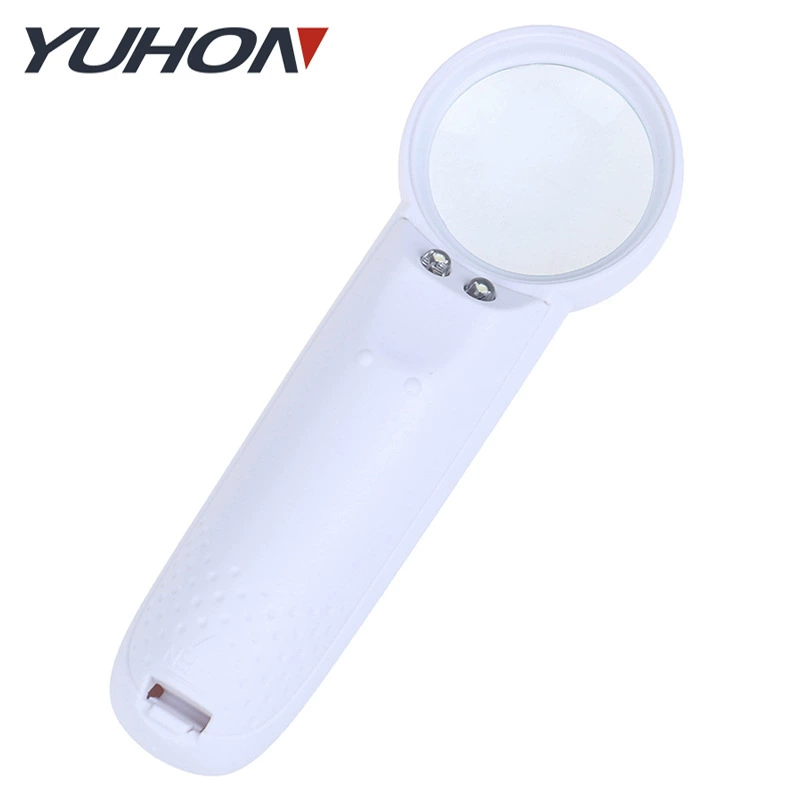 Производители поставляют два светодиодных освещения ручной чтение высокой мощности увеличительное стекло 15 раз стеклянная линза