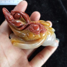 金丝玉三足金蟾蟾蜍摆件开业礼品工艺品办公室家居饰品雕刻件手把