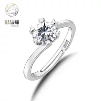 Copper ring with zircon, fashionable accessory, bright catchy style