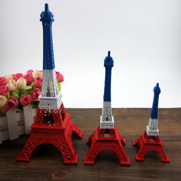 Red, White and Blue Paris Eiffel Tower Model Ornament, Photo Prop, Decorative Craft Souvenir, Iron-Made Red, White and Blue Paris Eiffel Tower Model Ornament, Photo Prop, Decorative Craft Souvenir, Iron-Made