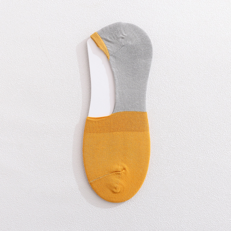 Calcetines de barco para hombres calcetines invisibles de algodón de verano a juego de colores finos calcetines invisibles de silicona antideslizantes calcetines de color sólido Retro