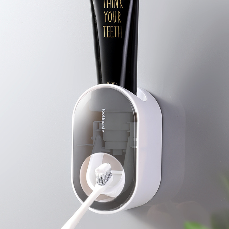 Automático de pasta de dientes exprimidor perezoso apretón titular de pasta de dientes conveniente ponche de baño sin costuras pegajoso