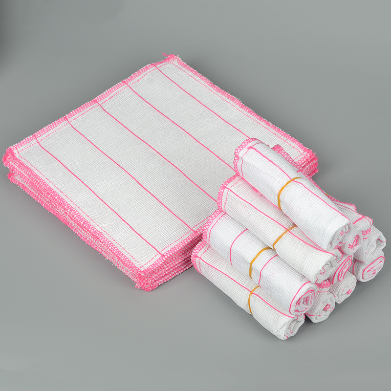 Wholesale Home Goods 5-Layer 25*25 Gauze Dishcloth Wood Fiber Dish Towel Cotton Gauze Scouring Pad Cotton Soft Cleaning Cloth