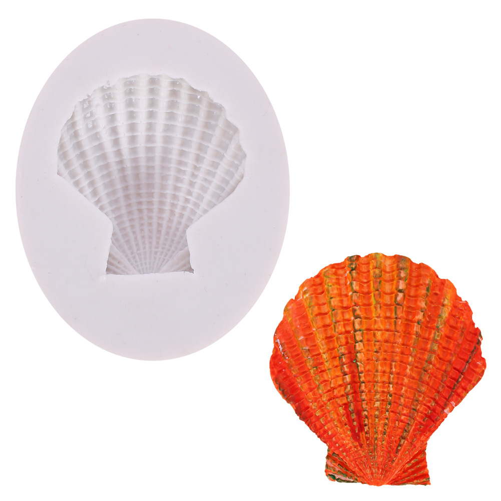 Marina Shell molde de silicona decoración de la torta molde torneado Concha azúcar chocolate galleta pastelería hornear molde de silicona