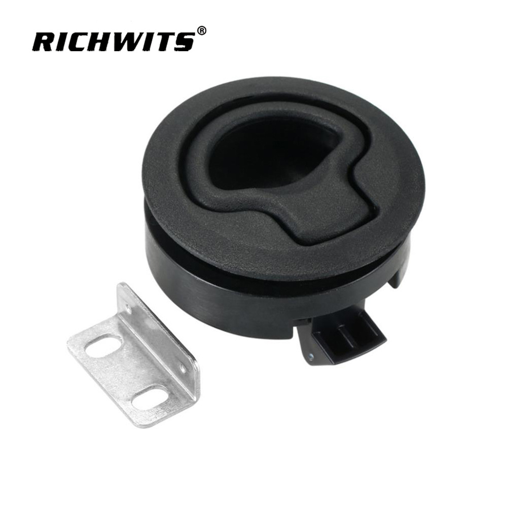 RICHWITS  塑料黑锁 拉动式平面塑料扣锁 按压式门锁  地板锁