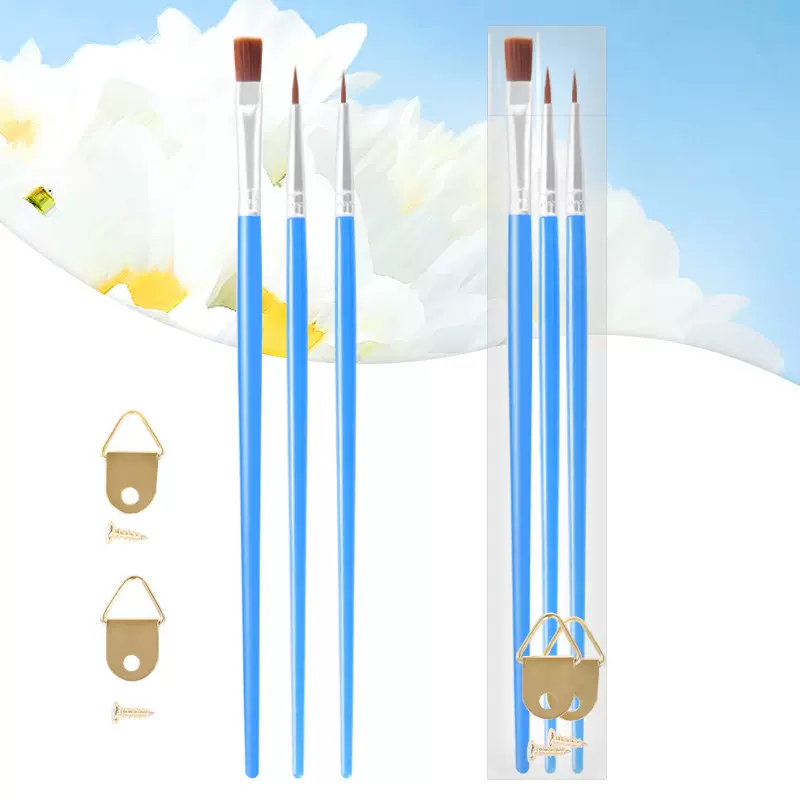 手绘diy数字油画笔平头尖头画笔套装尼龙毛 水彩丙烯颜料笔刷批发