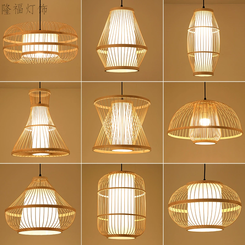 Woven ceiling lamp for living room, garden lights for hotel, flashlight, Chinese style