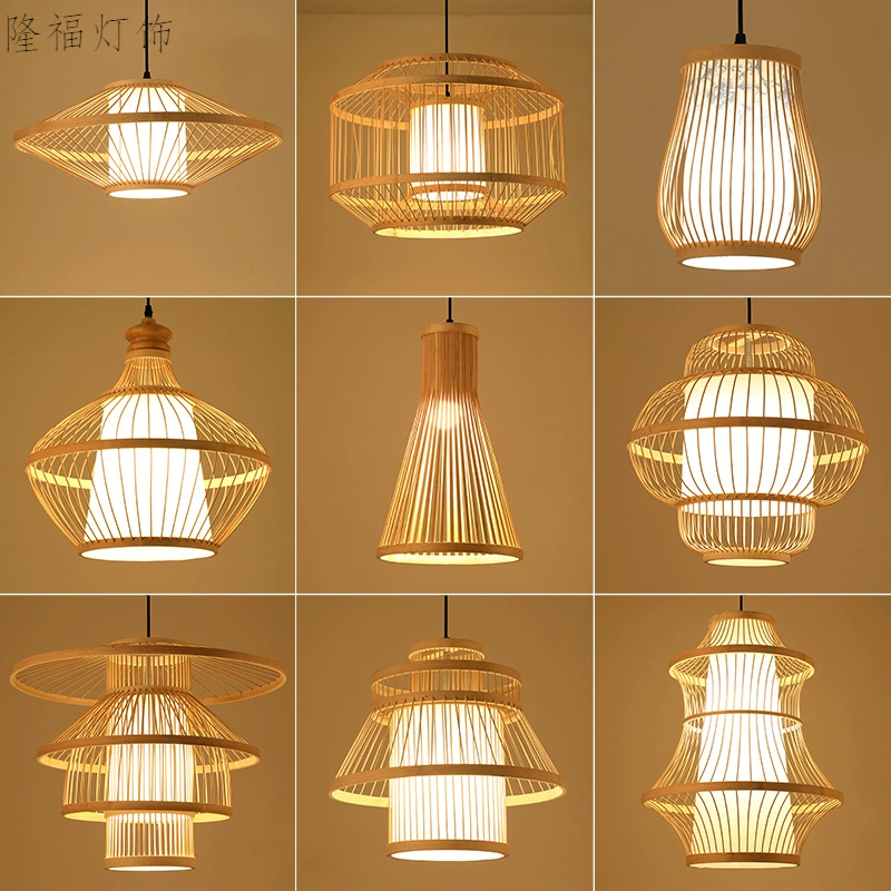 Woven ceiling lamp for living room, garden lights for hotel, flashlight, Chinese style