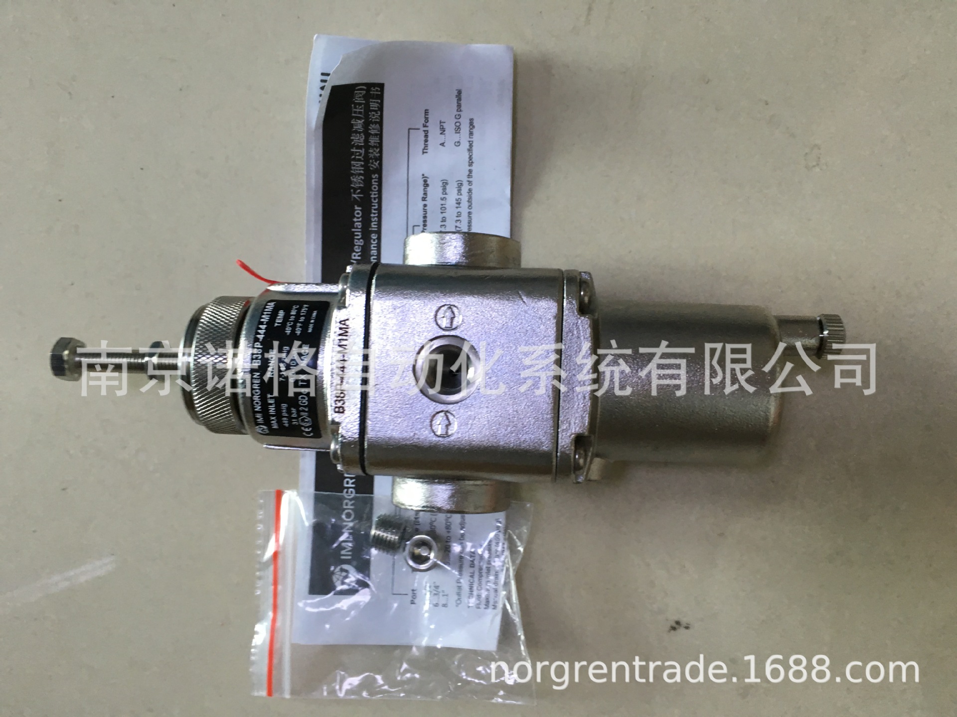 【现货】NORGREN诺冠不锈钢过滤调压阀 B38P-444-M1MA