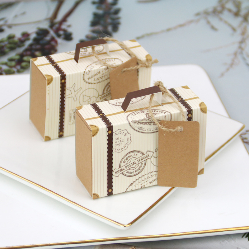 European style new pattern Candy Box originality Mini trunk Sugar Box mini suitcase Candy box Carton wholesale