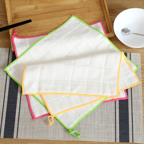 Dishwashing Sponge 30*30cm Stiff Bamboo Wood Fiber Cleaning Cloth Dish Towel Factory Wholesale