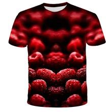 夏季 水果3D数码印花男女式宽松圆领短袖t恤