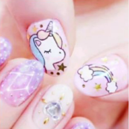Pegatinas de uñas unicornio nueva historieta transfronteriza e-commerce niños unicornio uñas pegatinas WG241-251