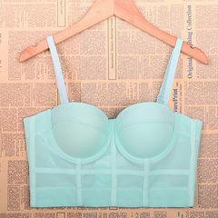 Manufacturer of elastic mesh underwear for outer wear, body shaping yoga dance bra with chest pads, kaka beauty back camisole