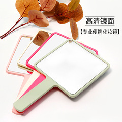 Mirror Manufacturer Beauty Mirror Printed LOGO Handheld Cosmetic Mirror Portable Handle Mirror Creative Square Cosmetic Mirror Wholesale
