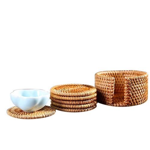 Factory Direct Sale Vietnamese Rattan Tea Cup Mat Tea Ceremony Pot Stand Rattan Bowl Mat Pot Mat Cooking Mat Heat Insulating Mat