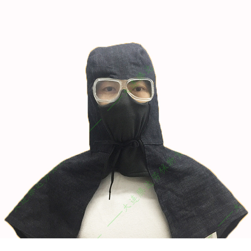 眼镜风帽一体牛仔布防尘加宽加大防尘帽打磨喷漆喷药特价